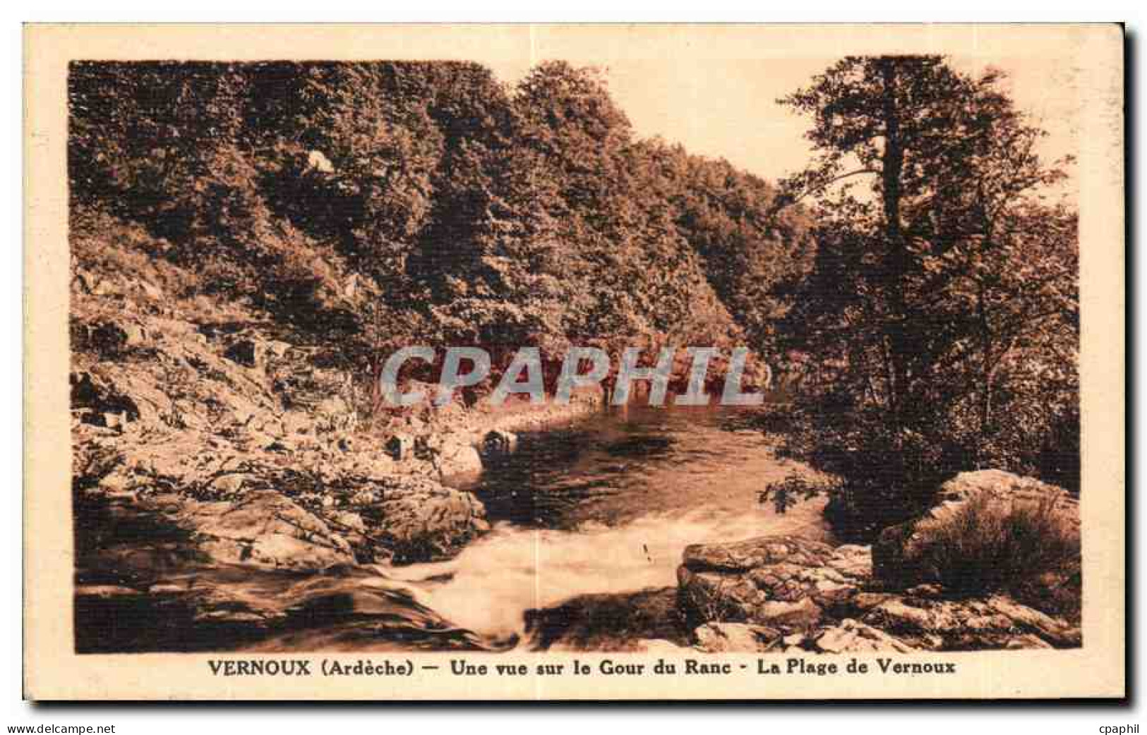 CPA Vernoux (Ardeche) Une vue sur le Gour du Ranc La Plage de Vernoux