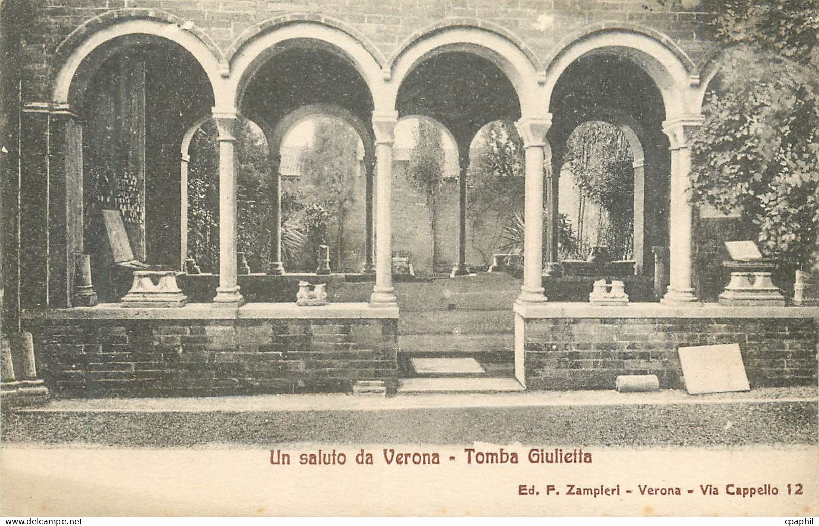 CPA Verona Un saluto de Verona Tomba Giulietta