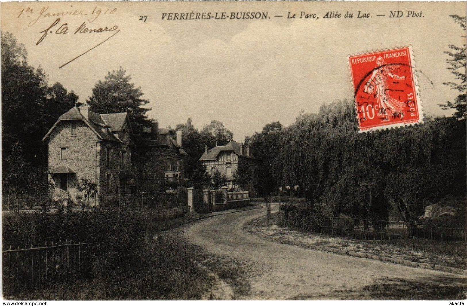 CPA VERRIERES-le-BUISSON Le Parc - Allee du Lac (1354370)