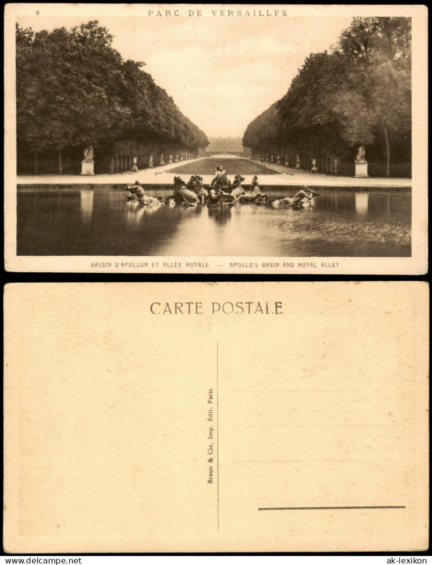 CPA Versailles APOLLO' S BASIN AND ROYAL ALLEY Schloss Garten 1920
