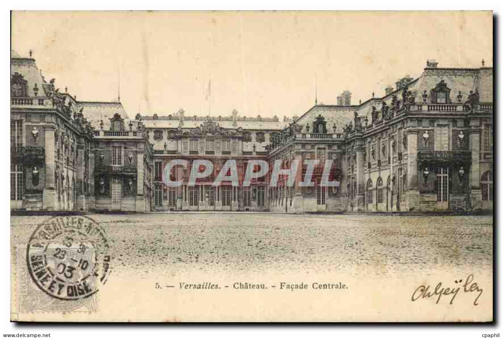 CPA Versailles Chateau Facade Centrale