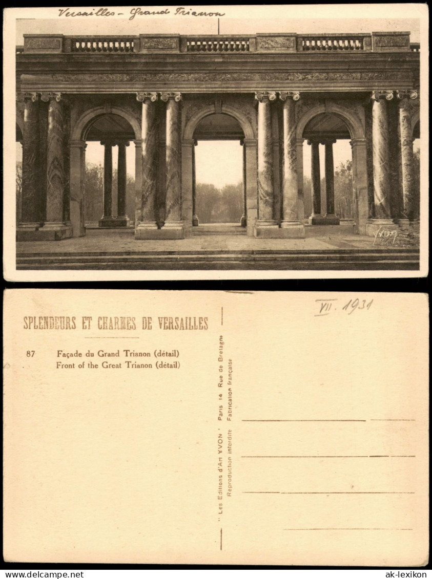 CPA Versailles Façade du Grand Trianon (détail) Versailles 1930