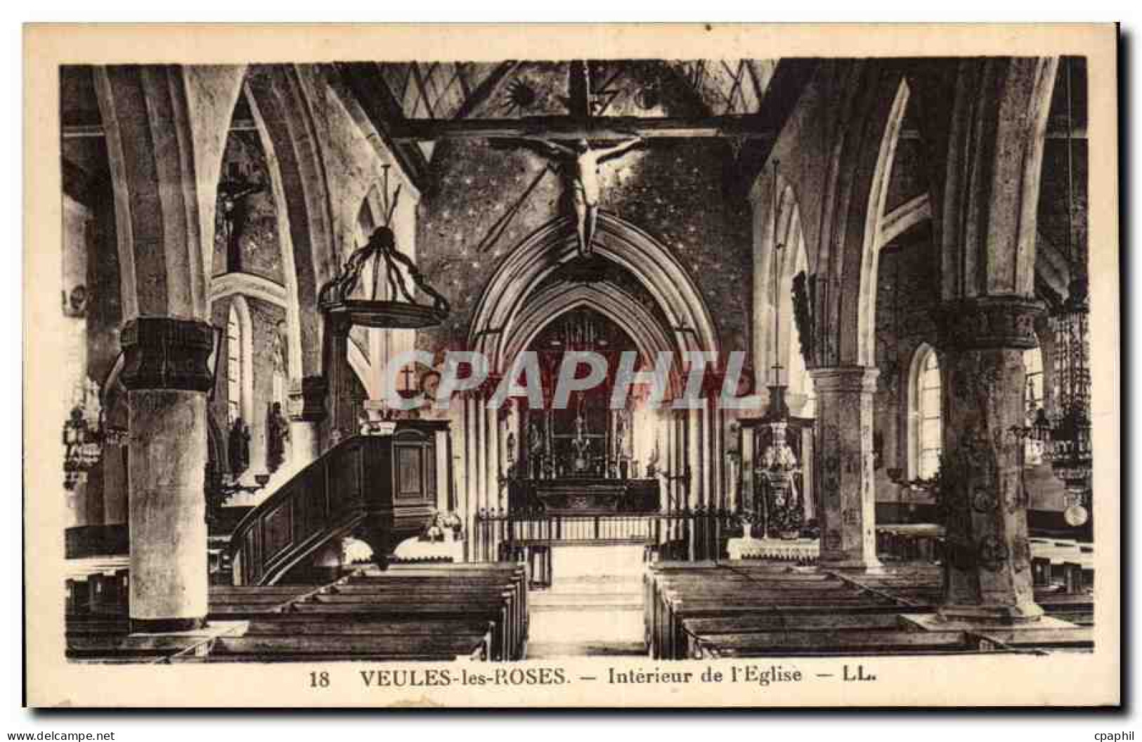 CPA Veules les Roses Interieur de l eglise