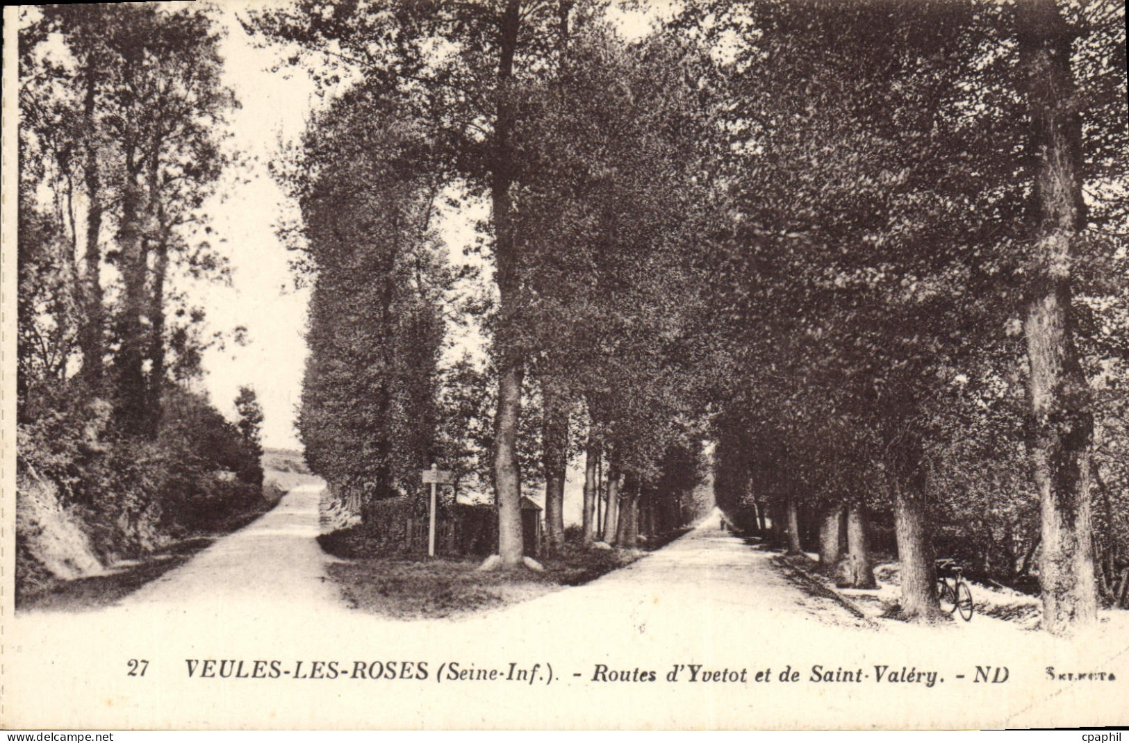 CPA Veules Les Roses Routes D'Yvetot Et De Saint Valery