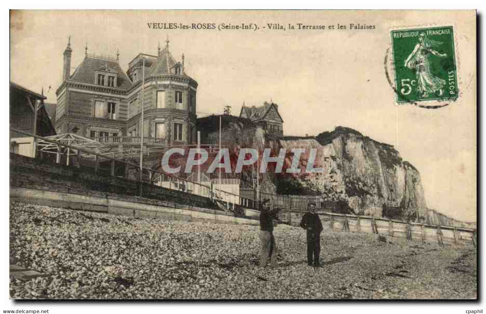 CPA Veules les Roses Villa la Terrasse et les Falaises