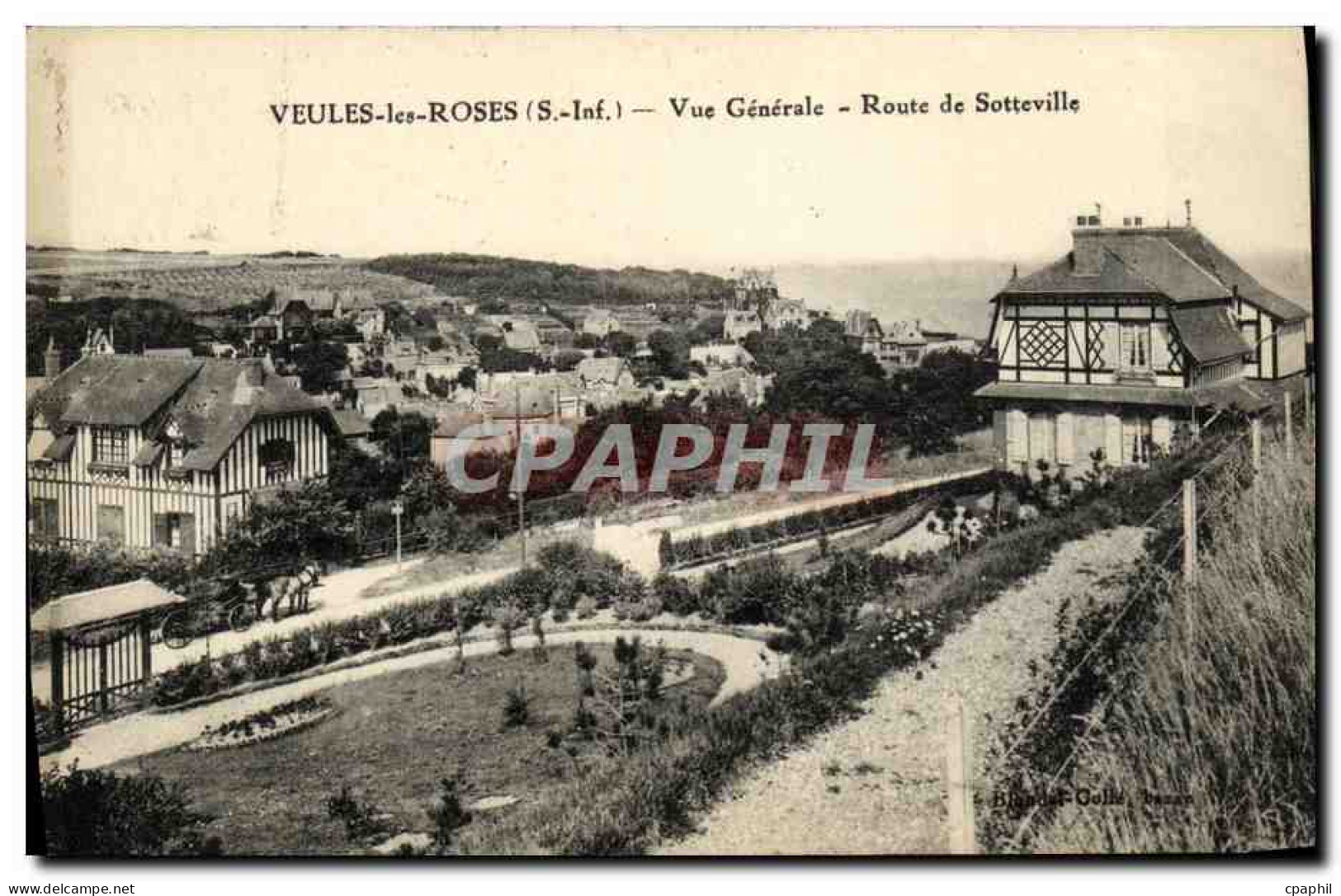 CPA Veules Les Roses Vue Generale Route de Sotteville