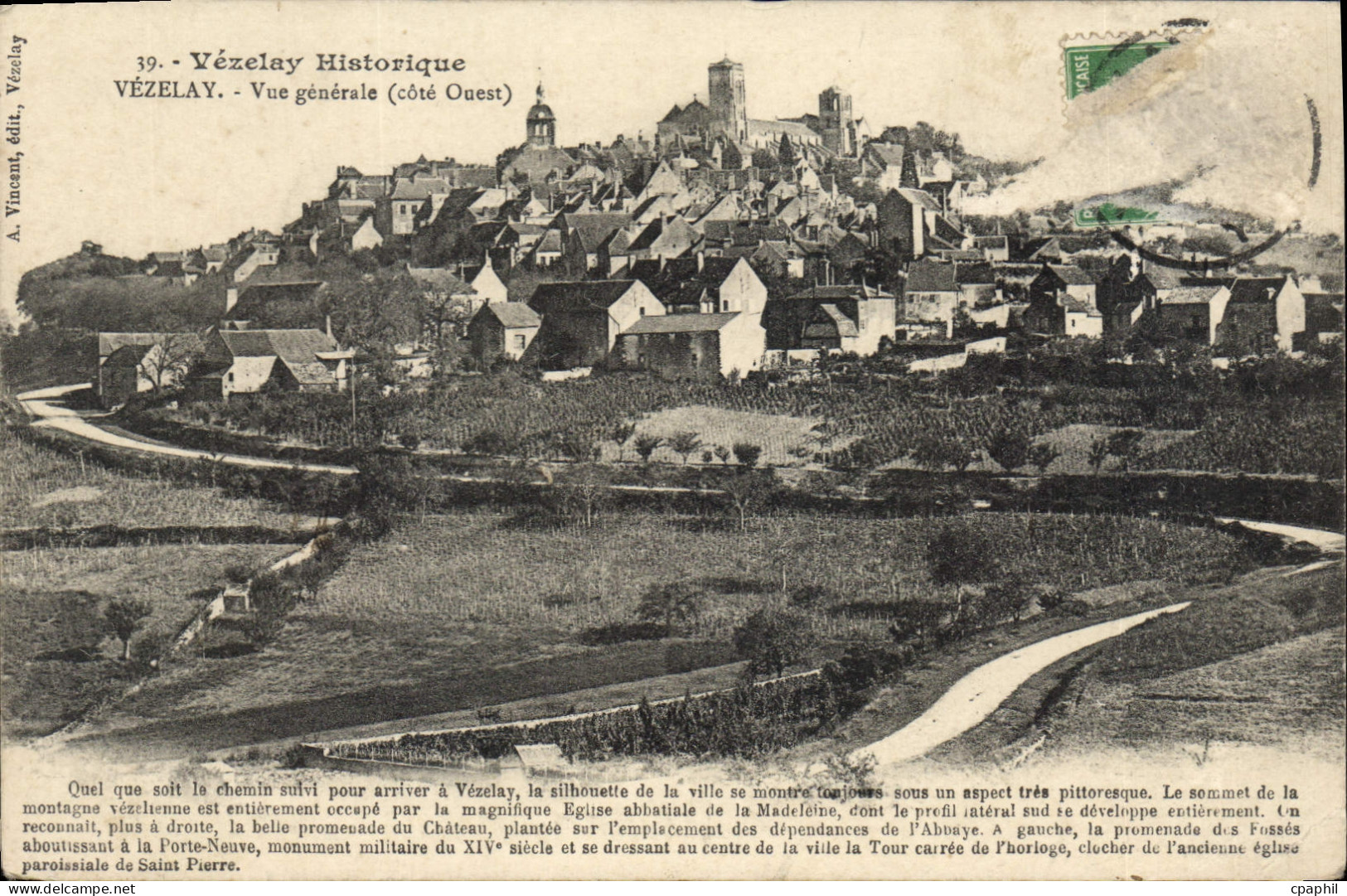 CPA Vezelay Historique Vezelay Vue generale Core Ouest