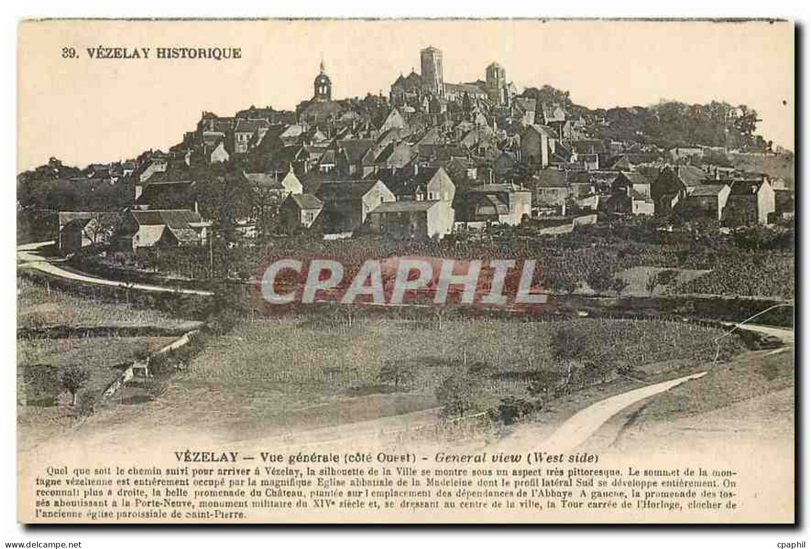 CPA Vezelay Historique Vezelay Vue generale cote Ouest