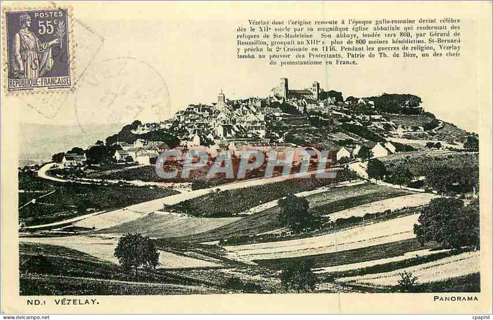 CPA Vezelay Panorama