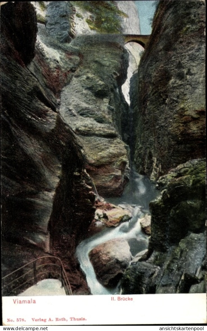 CPA Viamala Zillis Reischen Graubünden, Brücke