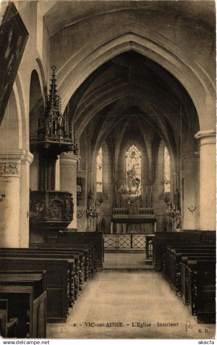 CPA VIC-sur-AISNE L'Église. Intérieur (665977)