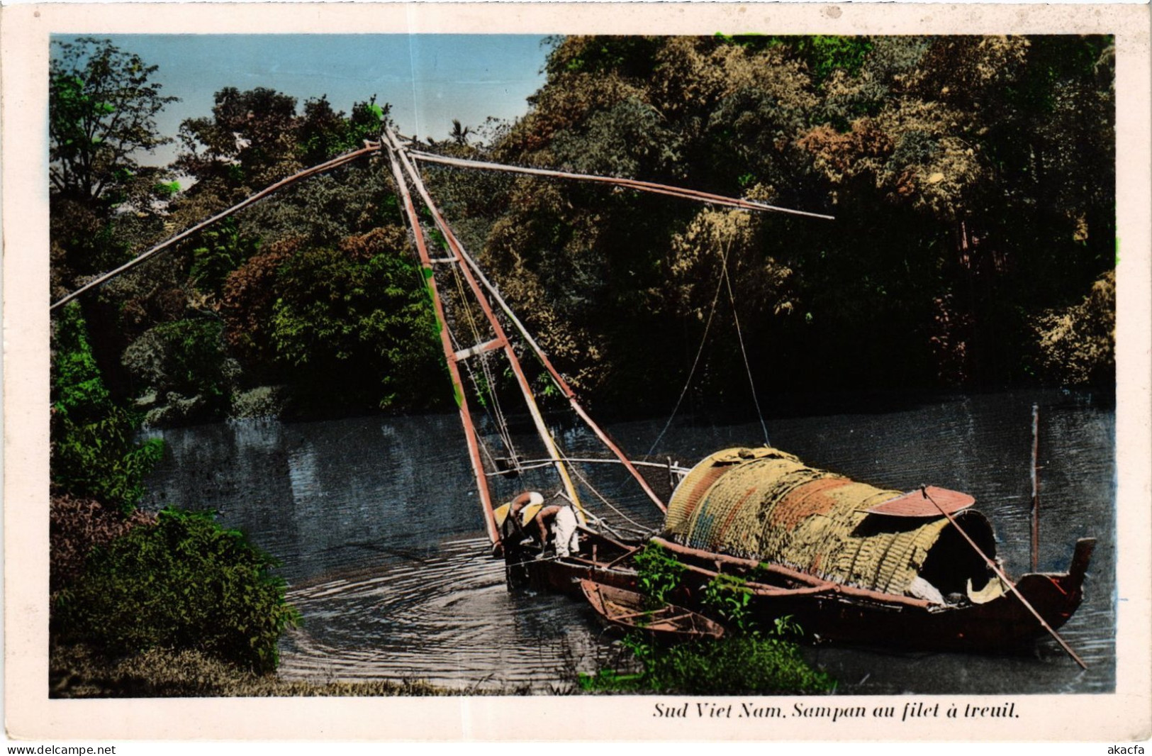 CPA VIETNAM - Sud Vietnam Sampan au filet a treuil (94353)