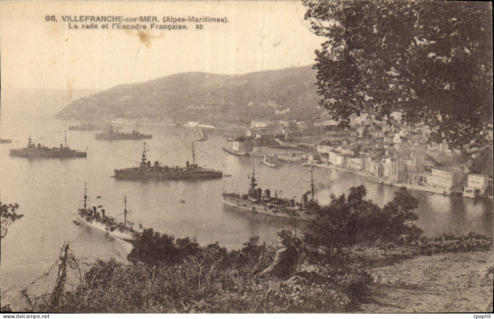 CPA Villefranche sur Mer Alpes Maritimes la rade et l'Escadre Francaise