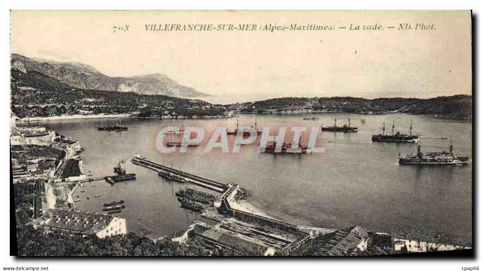 CPA Villefranche sur mer Alpes Maritines La rade Bateaux