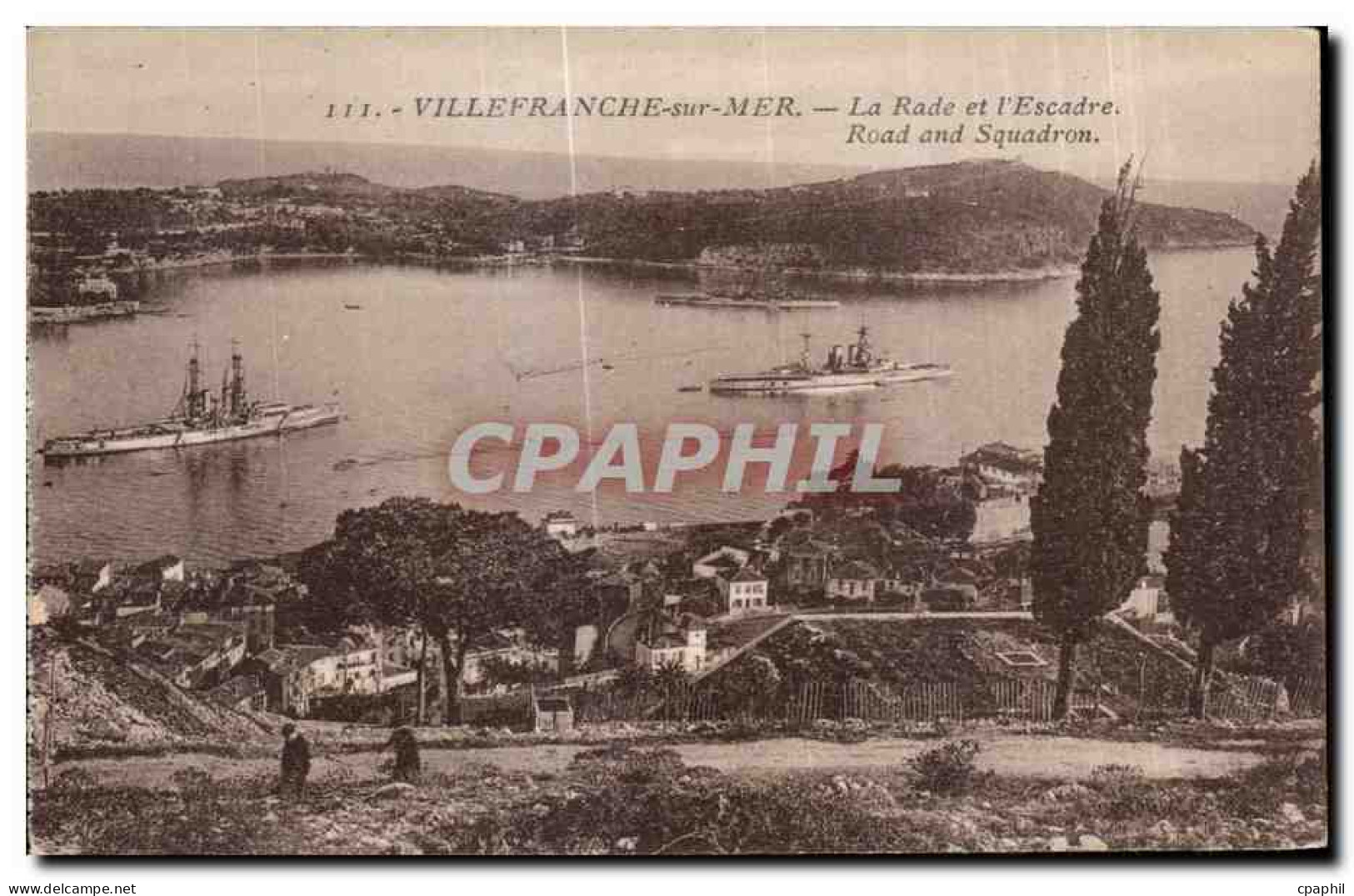 CPA Villefranche Sur Mer La Rade et I Escadre Road and Squadron Bateaux