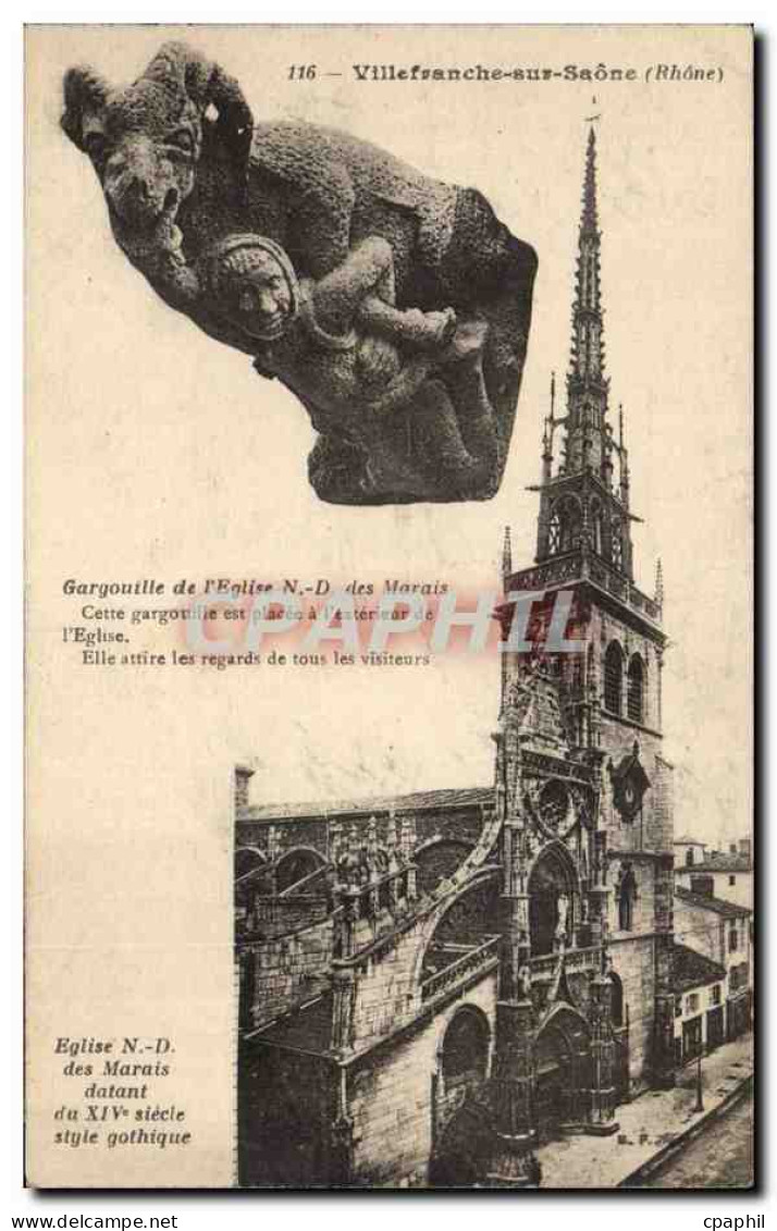 CPA Villefranche sur SAone Gargouille de l'eglise ND des marais