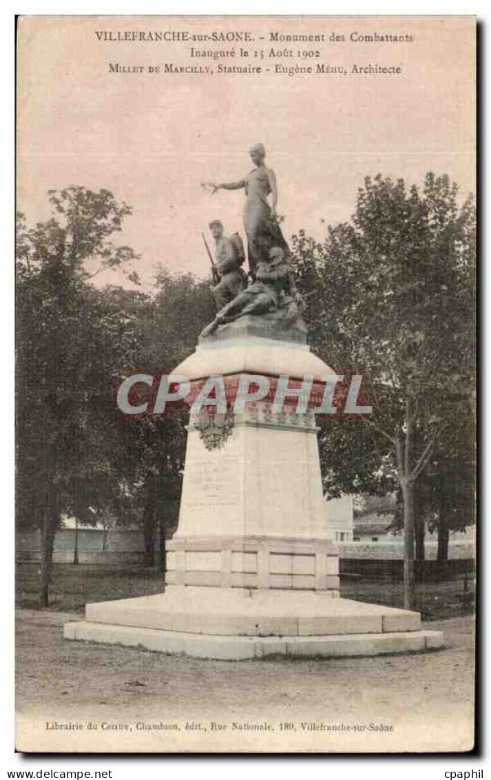 CPA Villefranche Sur Saone Monument Des Combattants