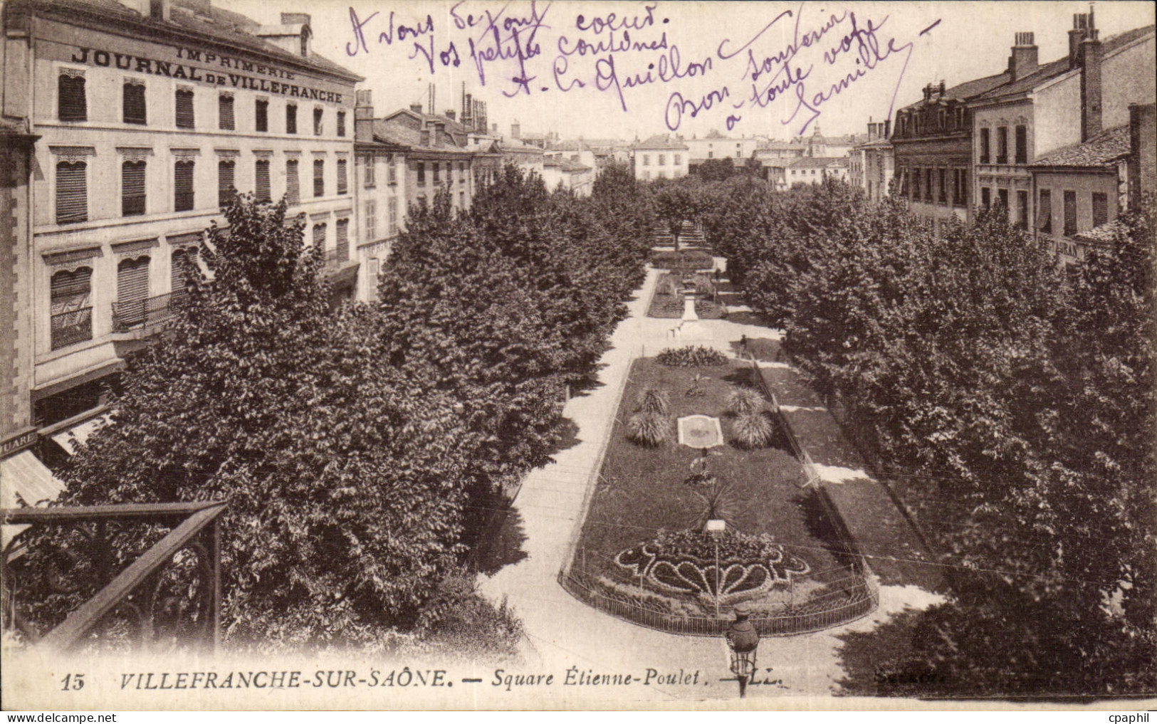 CPA Villefranche Sur Saone Square Etienne Poulet