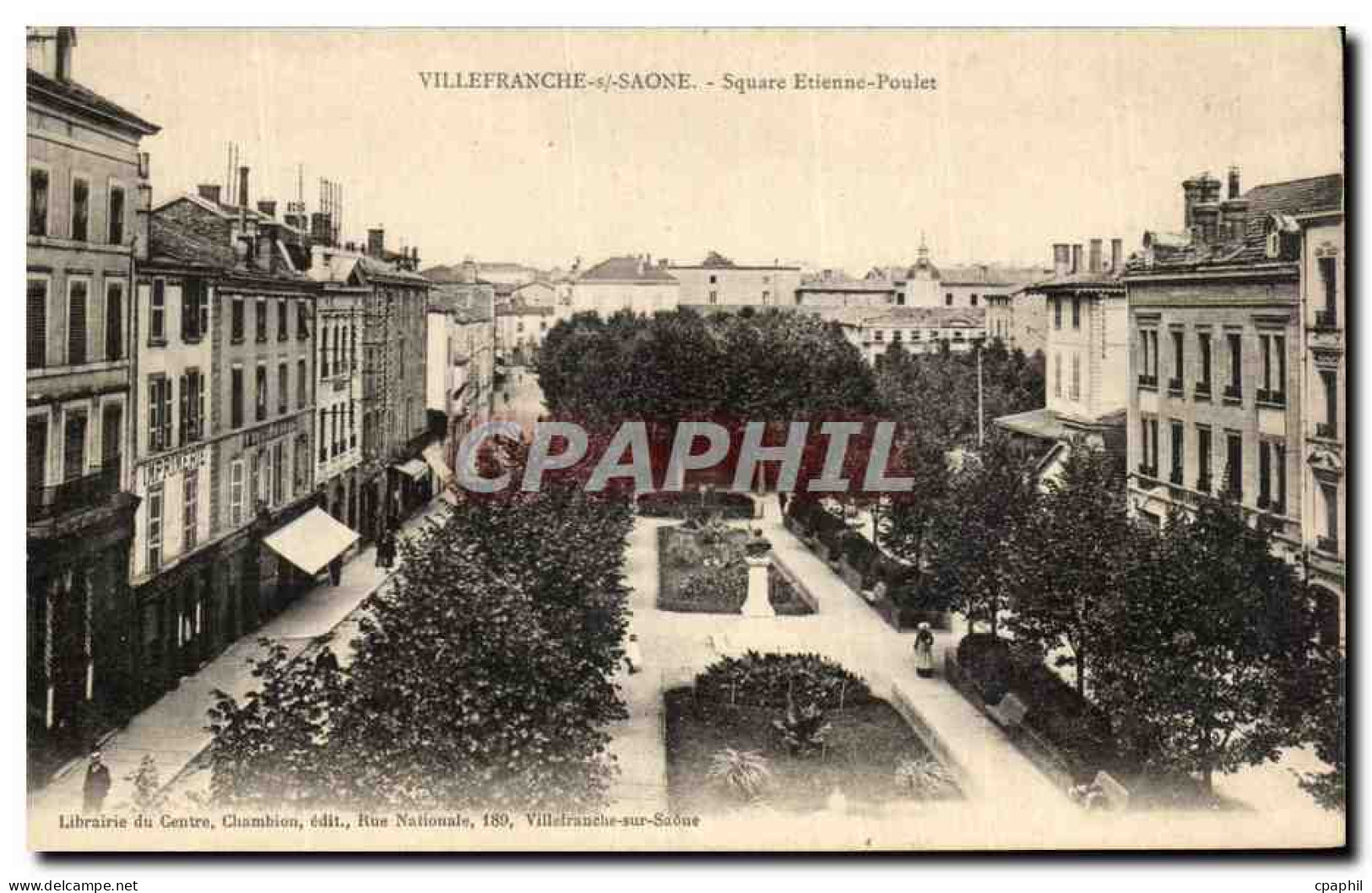 CPA Villefranche Sur Saone Square Etienne Poulet