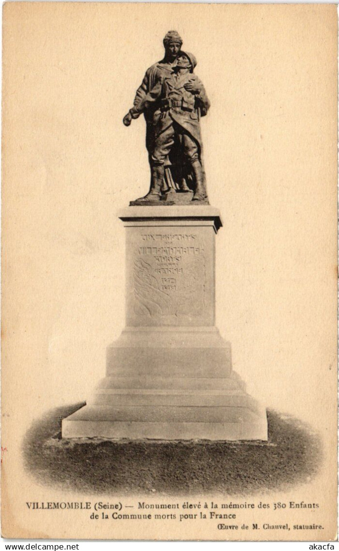 CPA VILLEMOMBLE Monument (1353688)