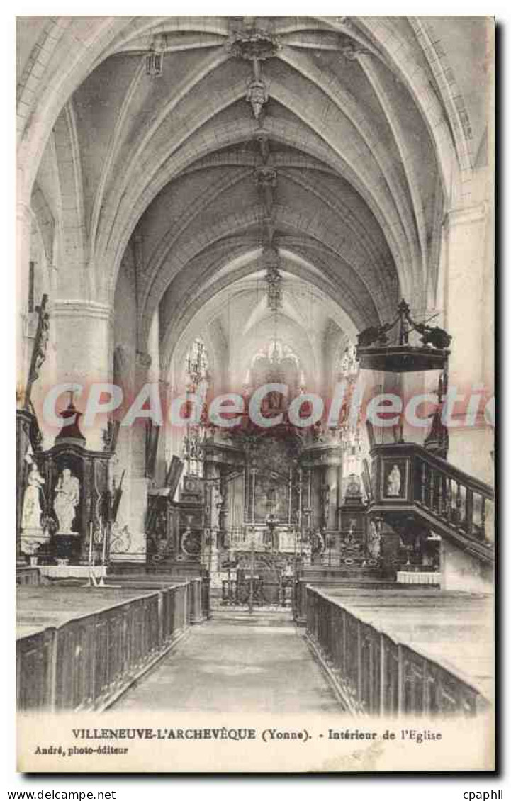 CPA Villeneuve L'Archeveque Interieur De I'Eglise