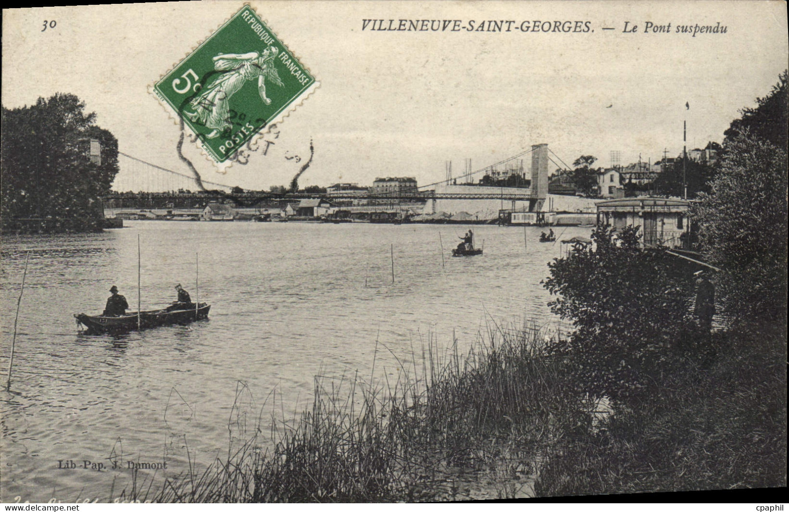 CPA Villeneuve Saint Georges Le Pont suspendu