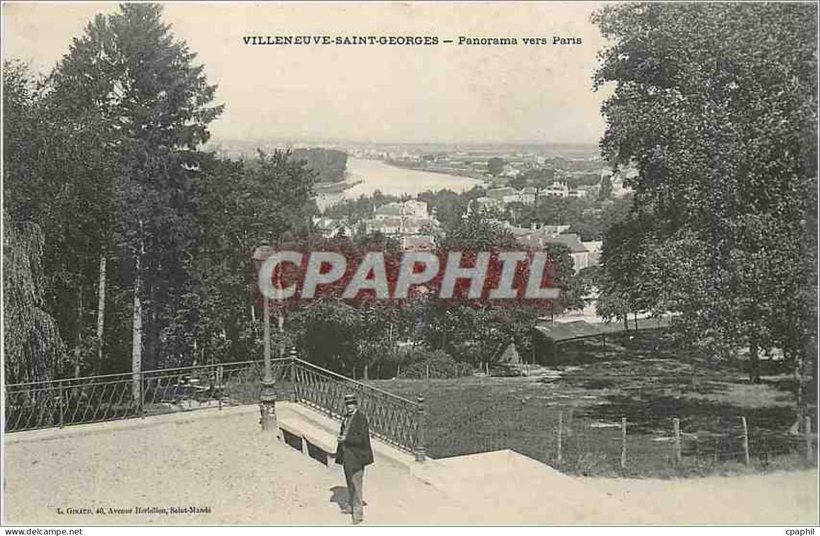 CPA Villeneuve Saint Georges Panorama vers Paris