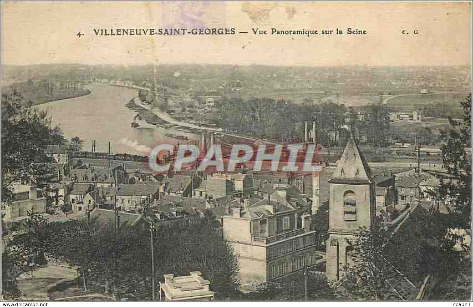 CPA Villeneuve saint georges Vue panoramiique sur le Seine