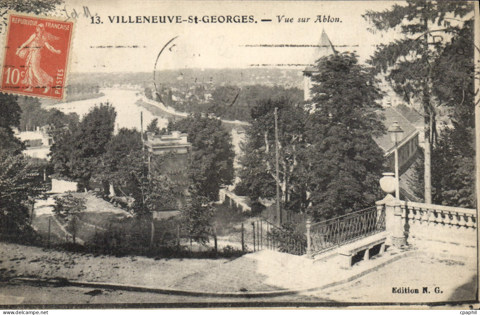CPA Villeneuve Saint Georges Vue sur Ablon
