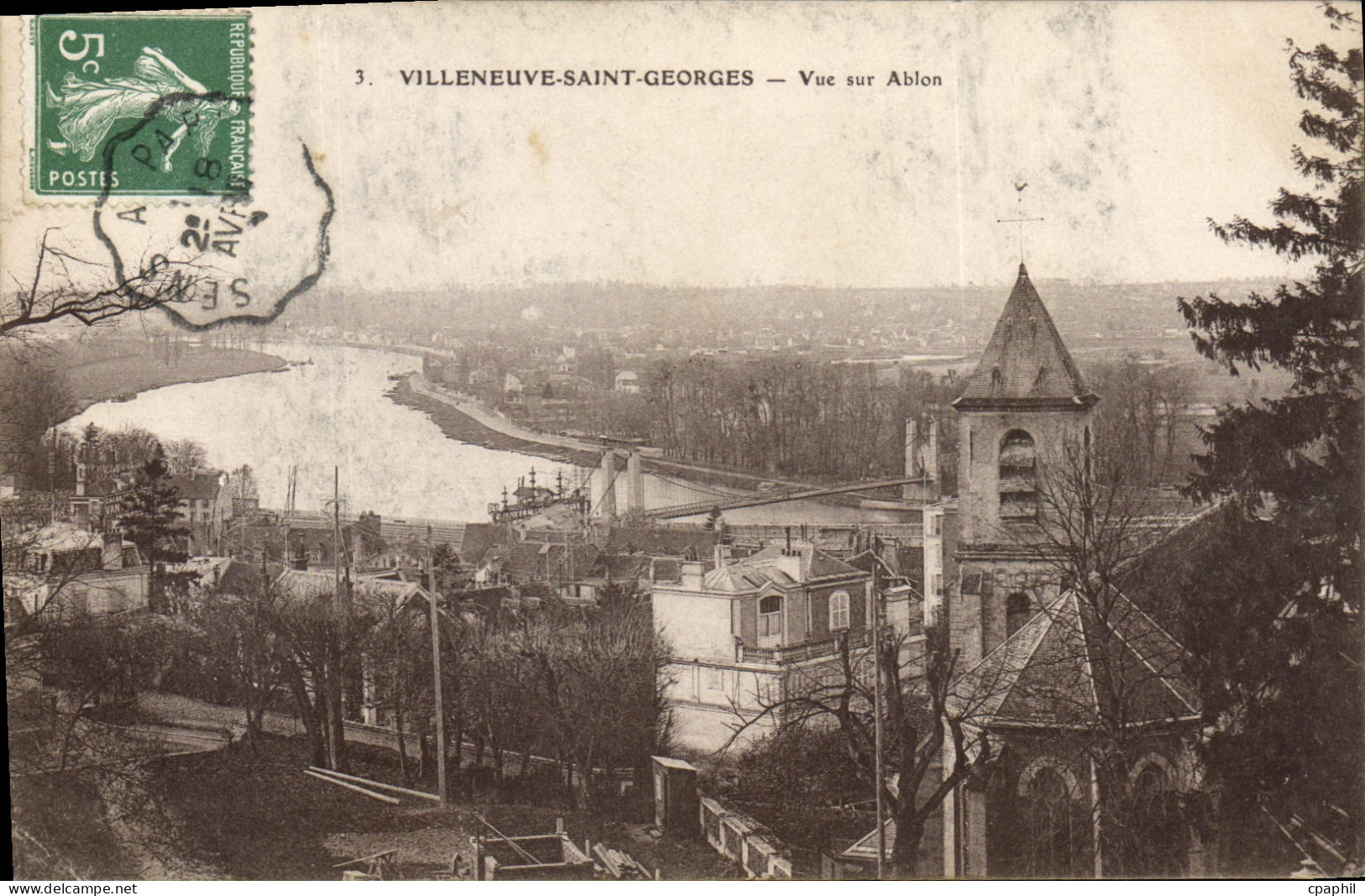 CPA Villeneuve Saint Georges Vue Sur Ablon