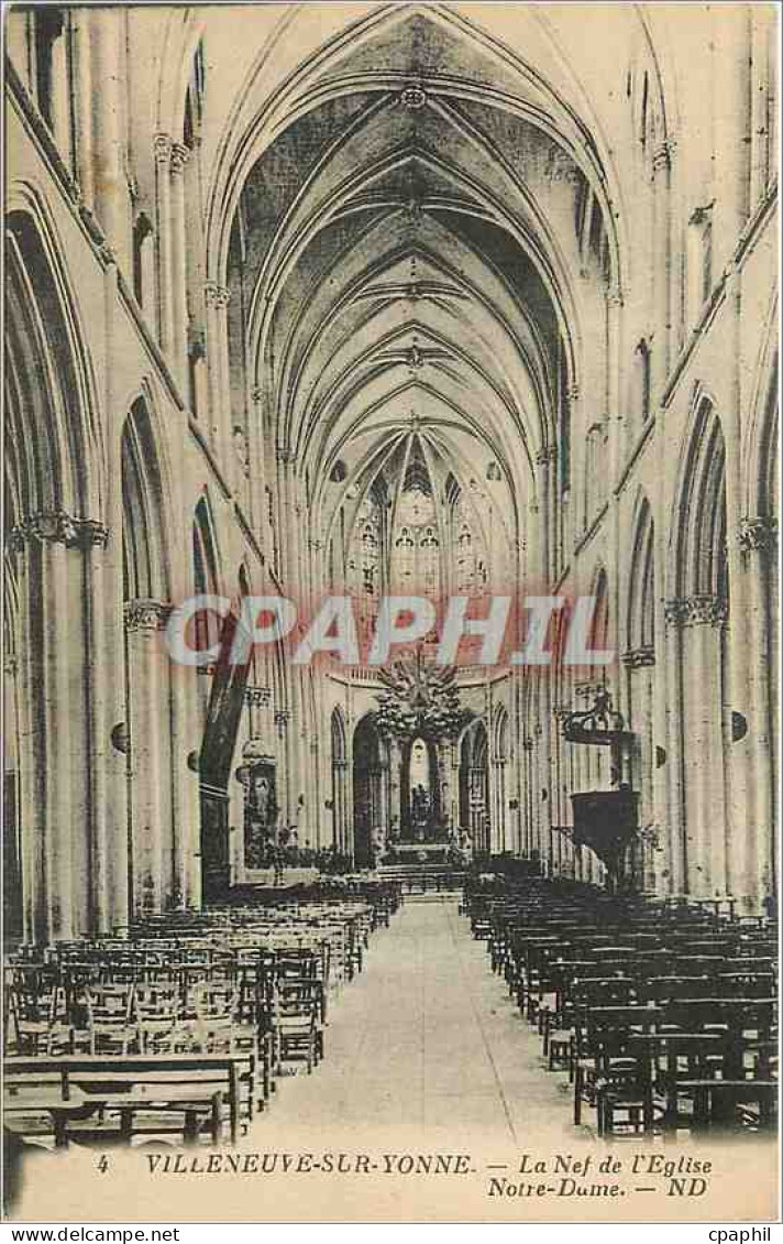 CPA Villeneuve sur Yonne La Nef de l'Eglise Notre Dame