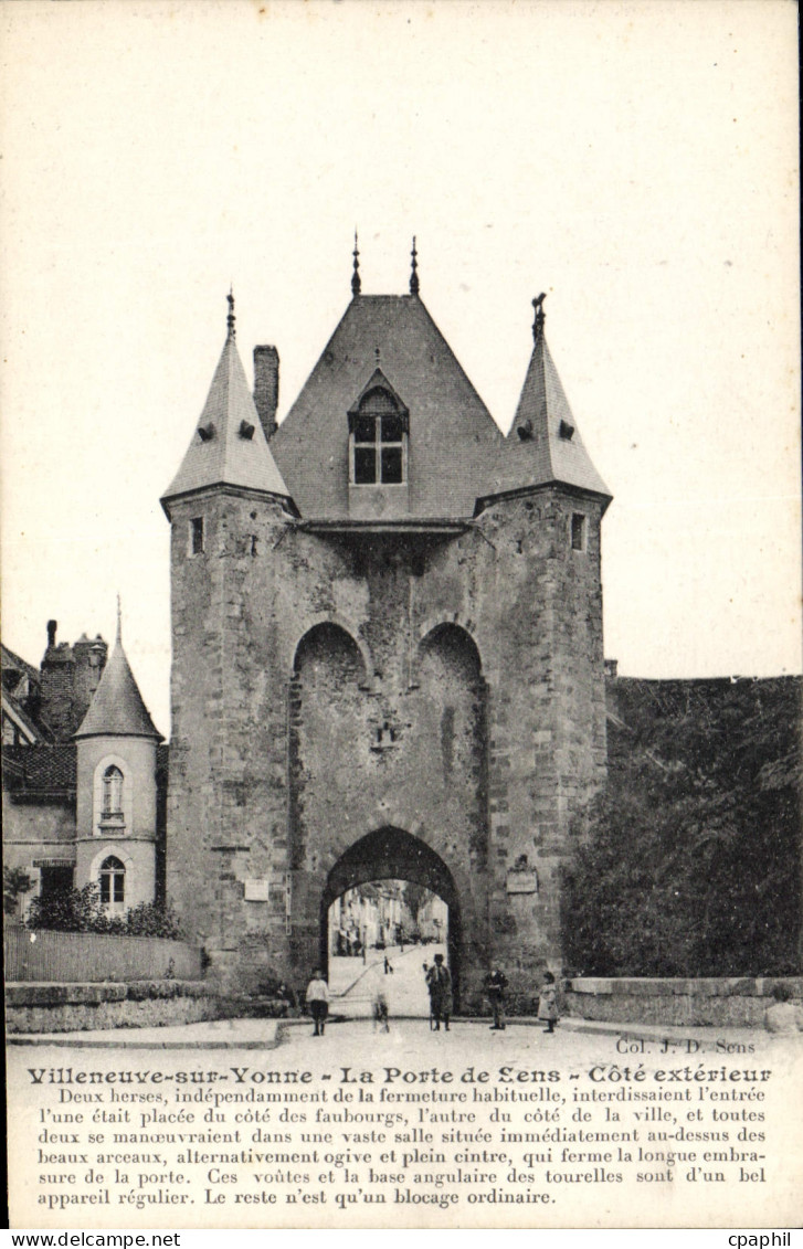 CPA Villeneuve sur Yonne La Porte de Sens Cote exterieur