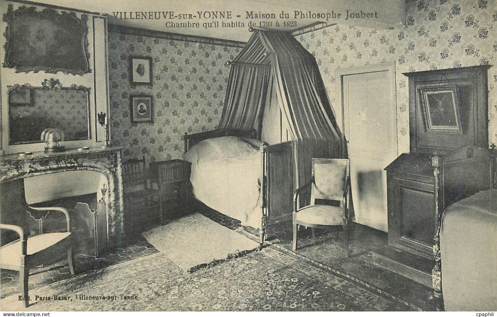 CPA Villeneuve sur Yonne Maison du Philosophe Joubert Chambre qu'il Habita de 1793 a 1823