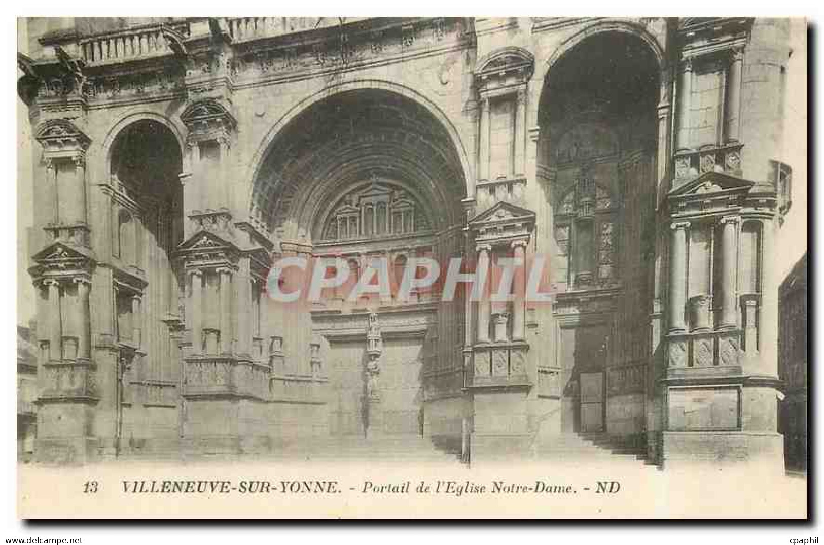 CPA Villeneuve sur Yonne Portail de l'Eglise Notre Dame