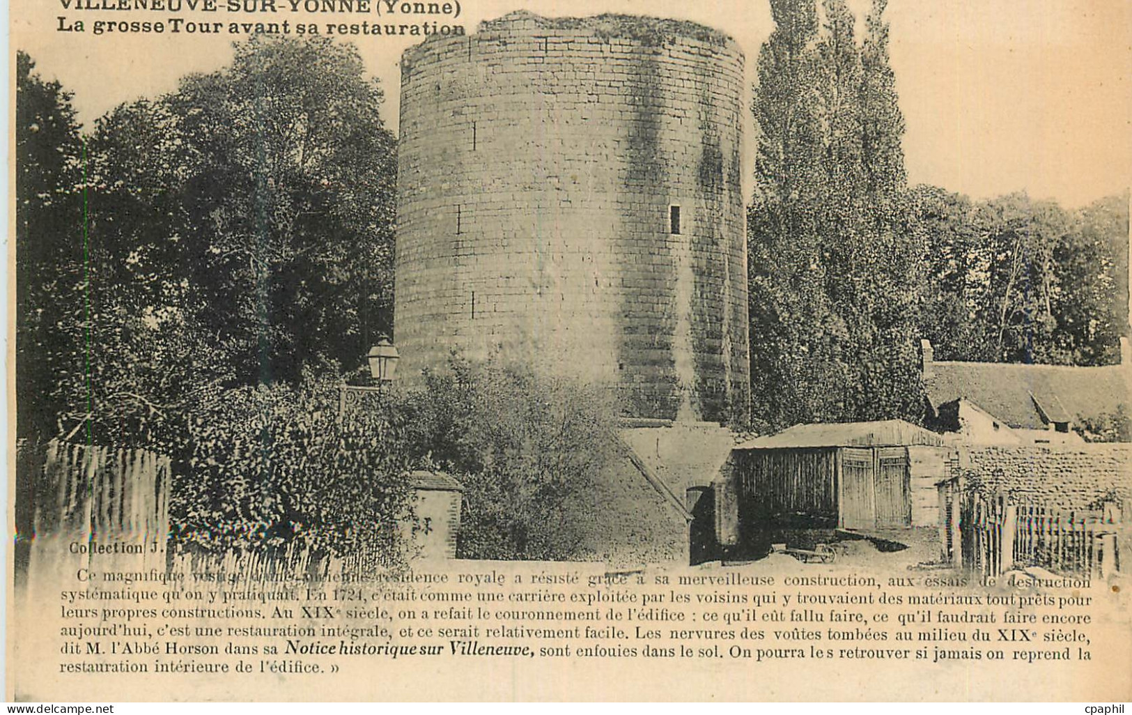 CPA Villeneuve sur Yonne (Yonne) La Grosse Tour avant sa Restauration