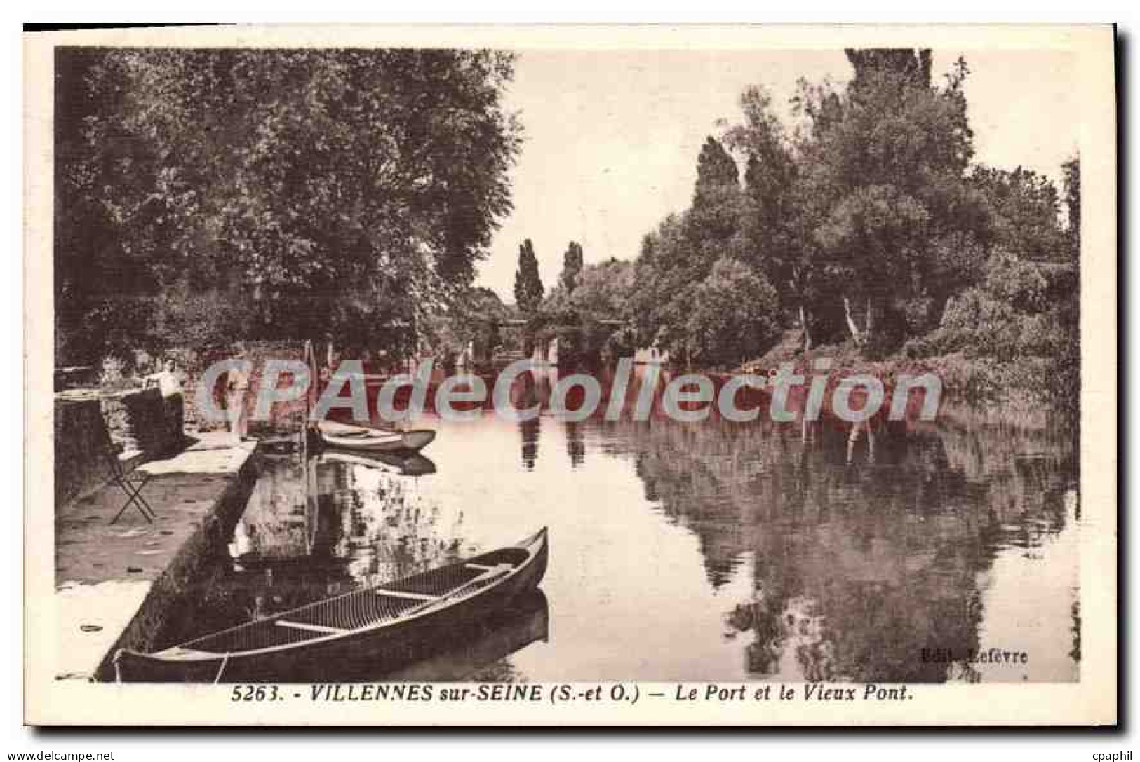 CPA Villennes Sur Seine Le Port Et Le Vieux Pont