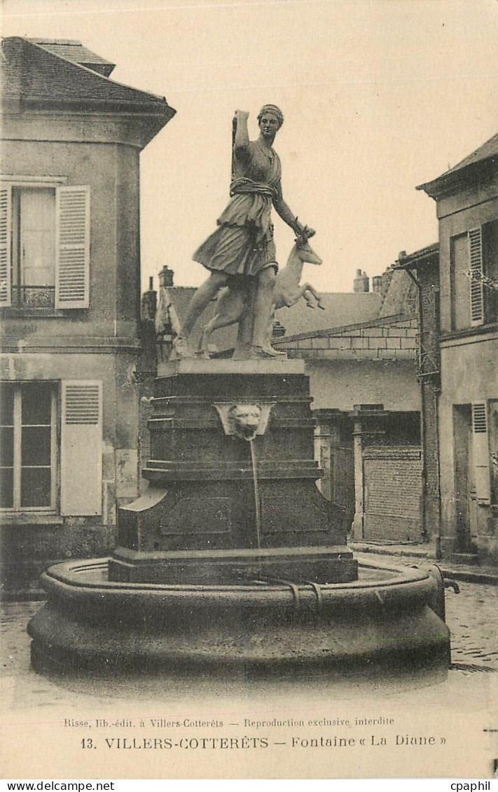 CPA Villers Cotterets Fontaine loa Diane