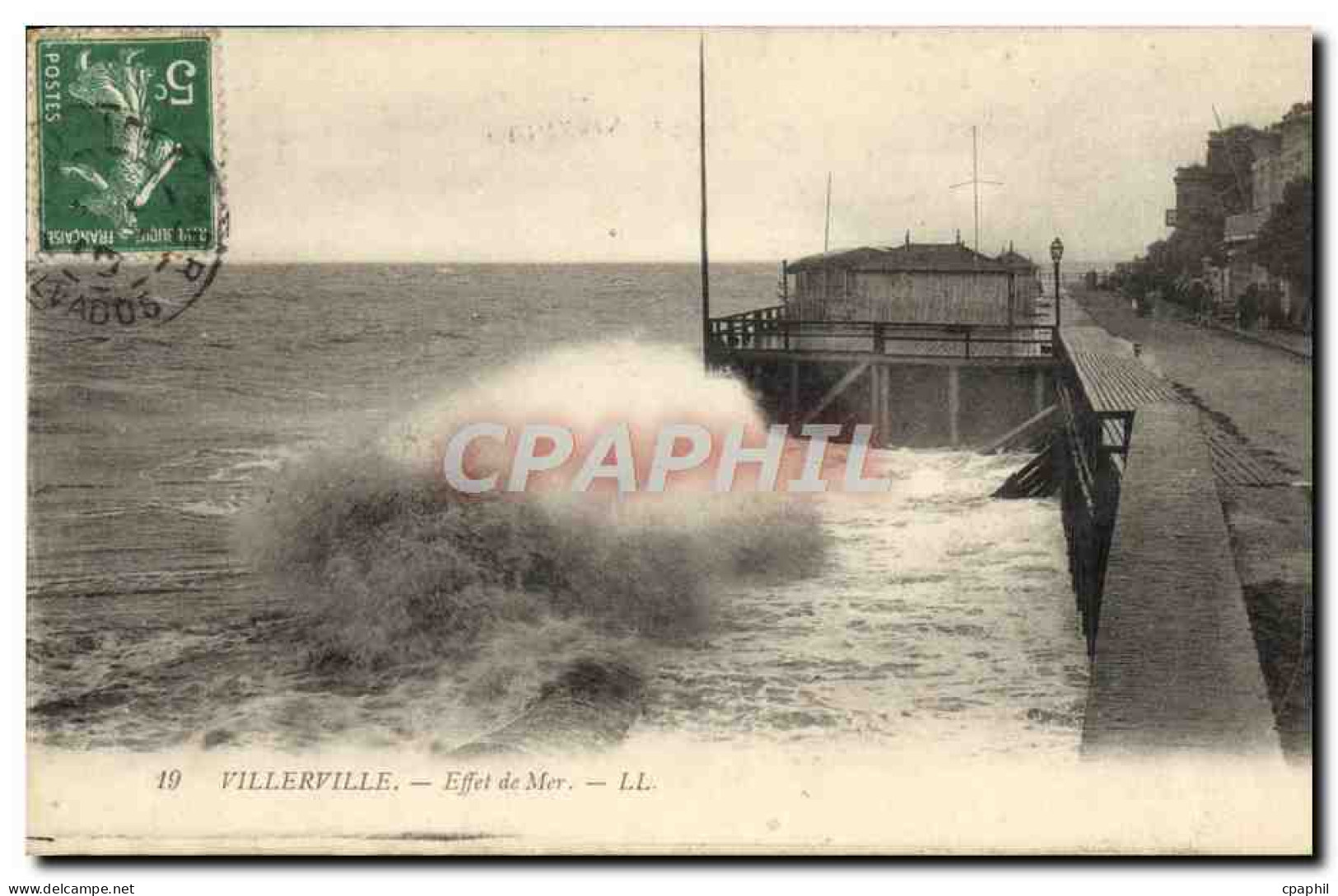 CPA Villerville Effet de Mer
