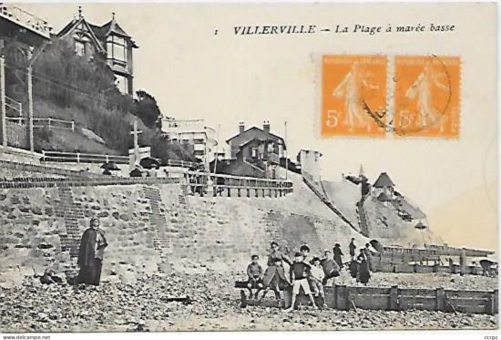 CPA Villerville La Plage à marée basse