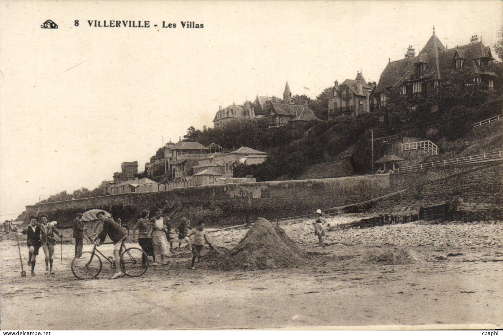 CPA Villerville Les Villas Enfants Velo