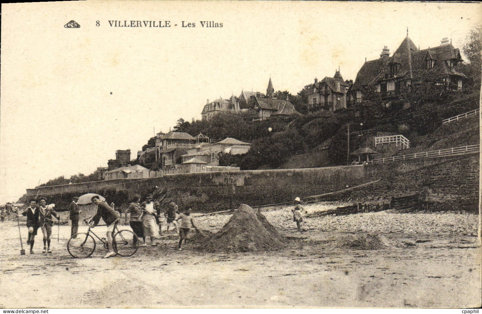 CPA Villerville Les Villas Enfants Velo
