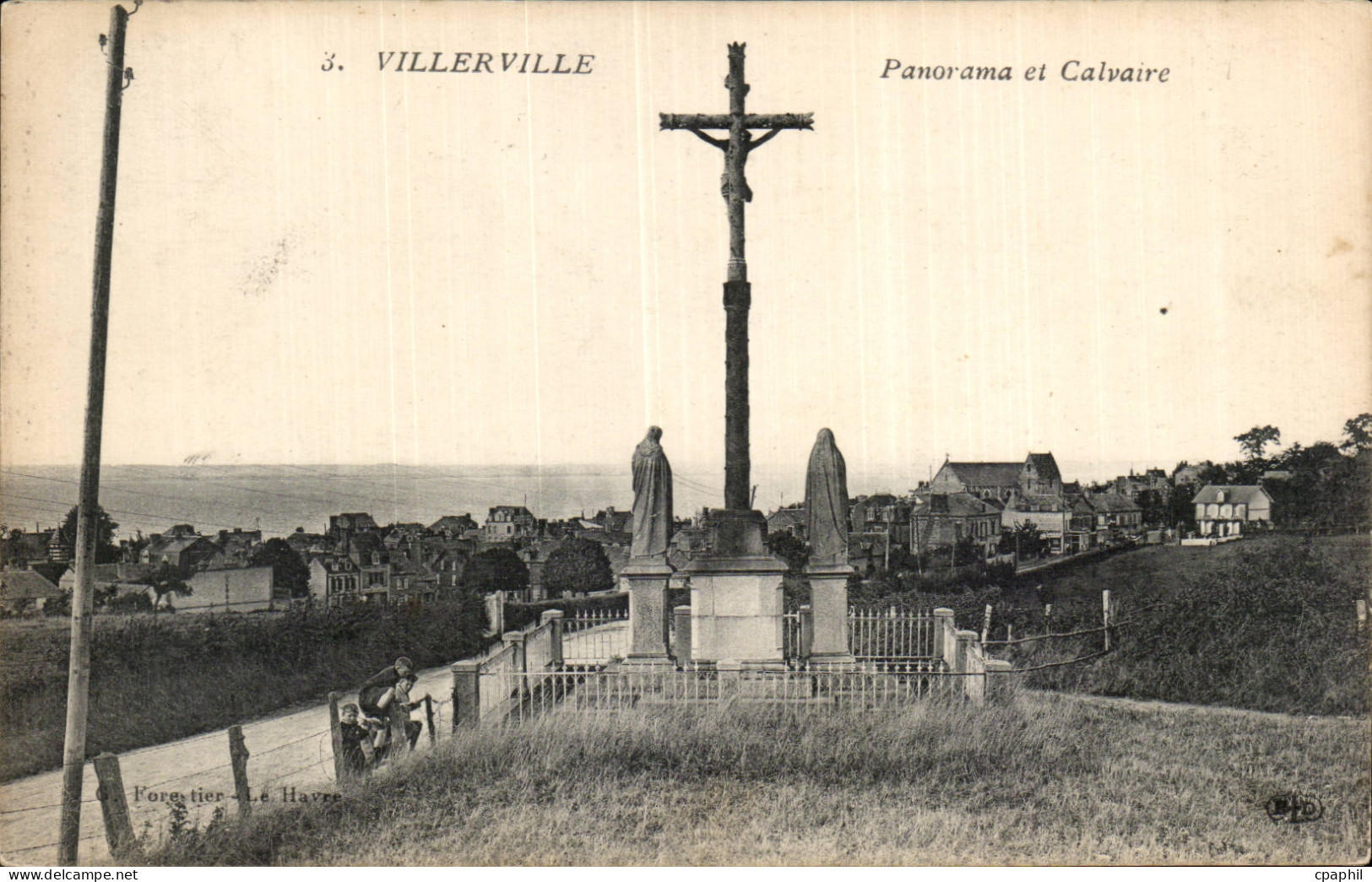 CPA Villerville Panorama et calvaire