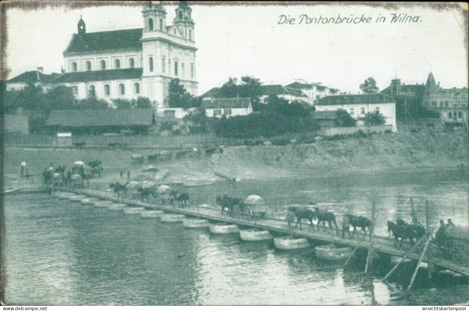 CPA Vilnius Wilna Litauen, Die Pontonbrücke