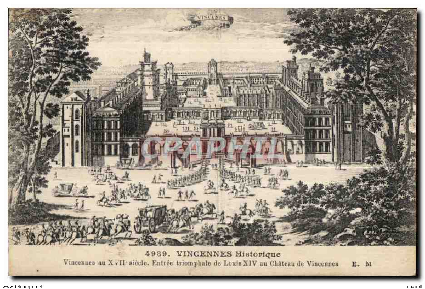 CPA Vincennes Historique Vincennes au XVII siecle Entree triomphale de Louis XIV au Chateau de Vincennes