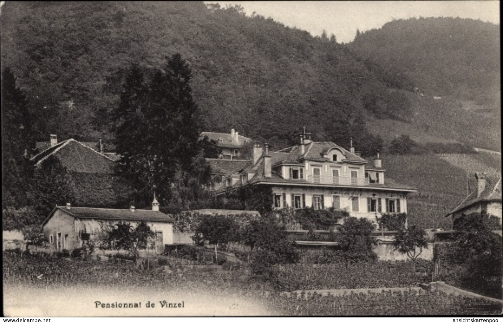 CPA Vinzel Kanton Waadt, Pension de Vinzel, Berge