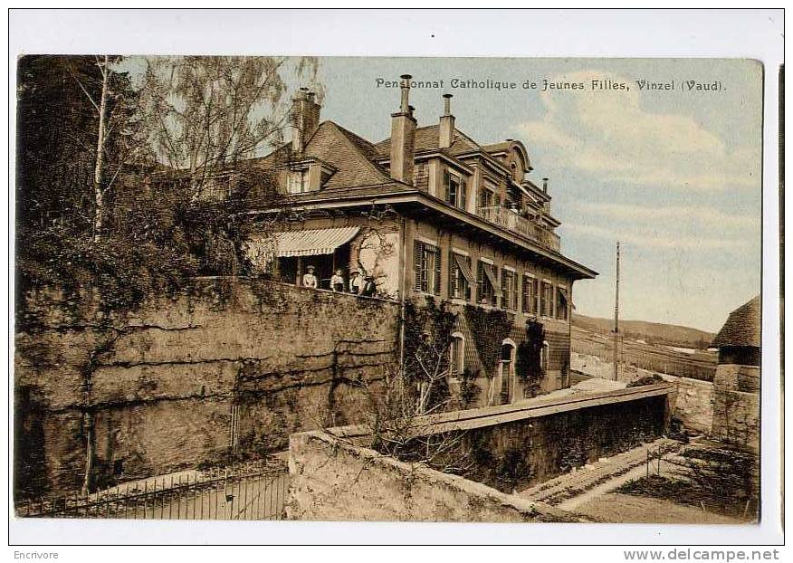 cpa VINZEL pensionnat catholique de jeunes filles - élèves a la terrasse - ed institut graphique 5275