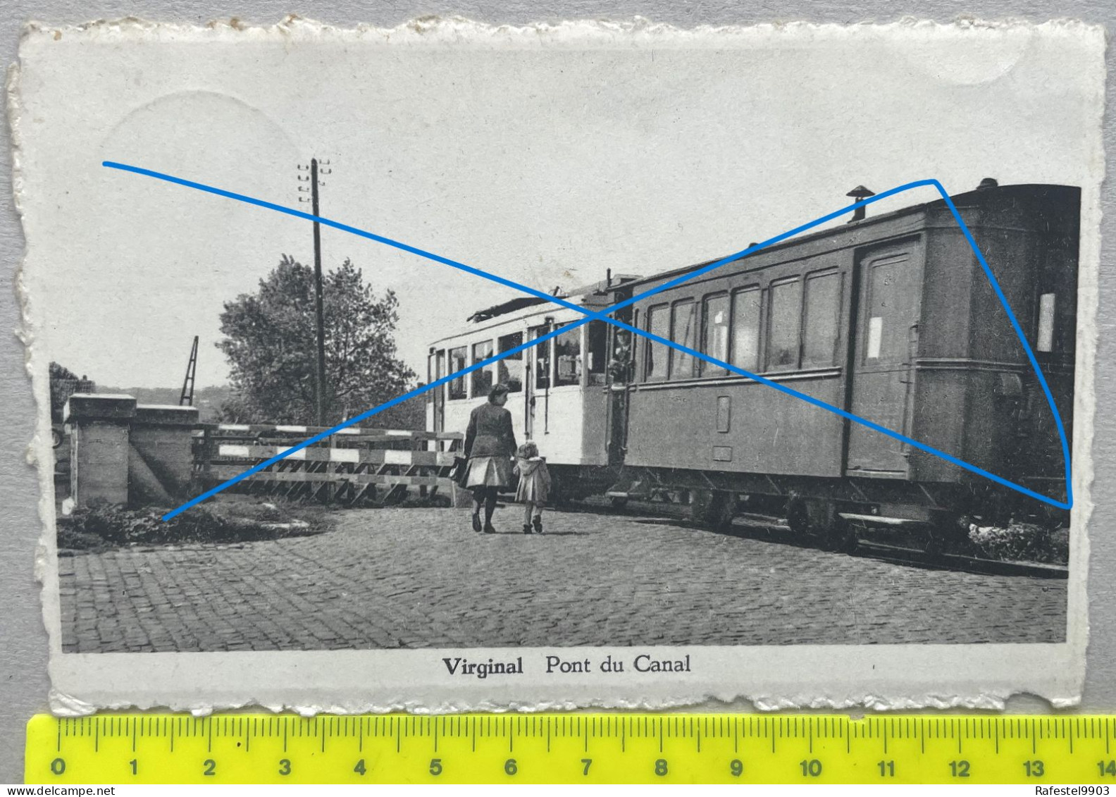 CPA VIRGINAL SAMME Région Ittre Fauquez Tubize TRAM Tramway Vicinal Brabant Wallon