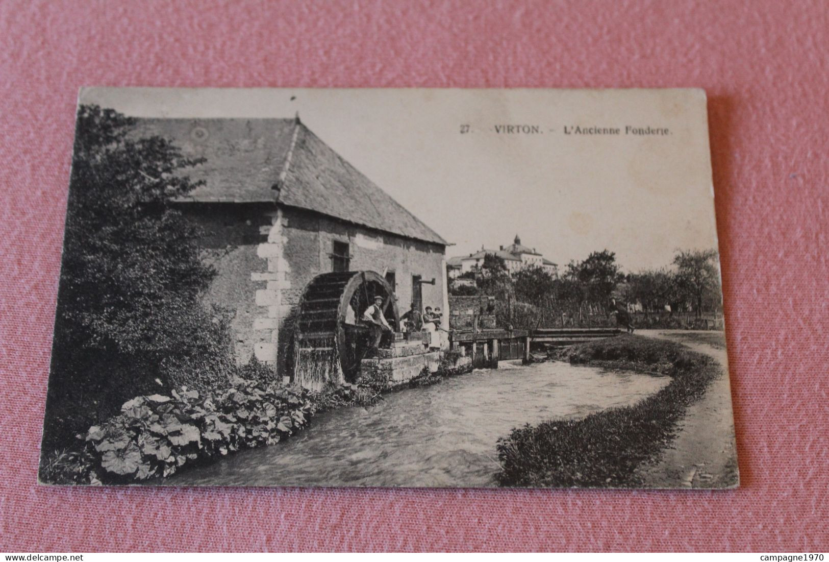 CPA - VIRTON - L'ANCIENNE FONDERIE ( ROUE A AUBE - 1919 - ENVOYEE DE SAINT REMY SIGNEULX )