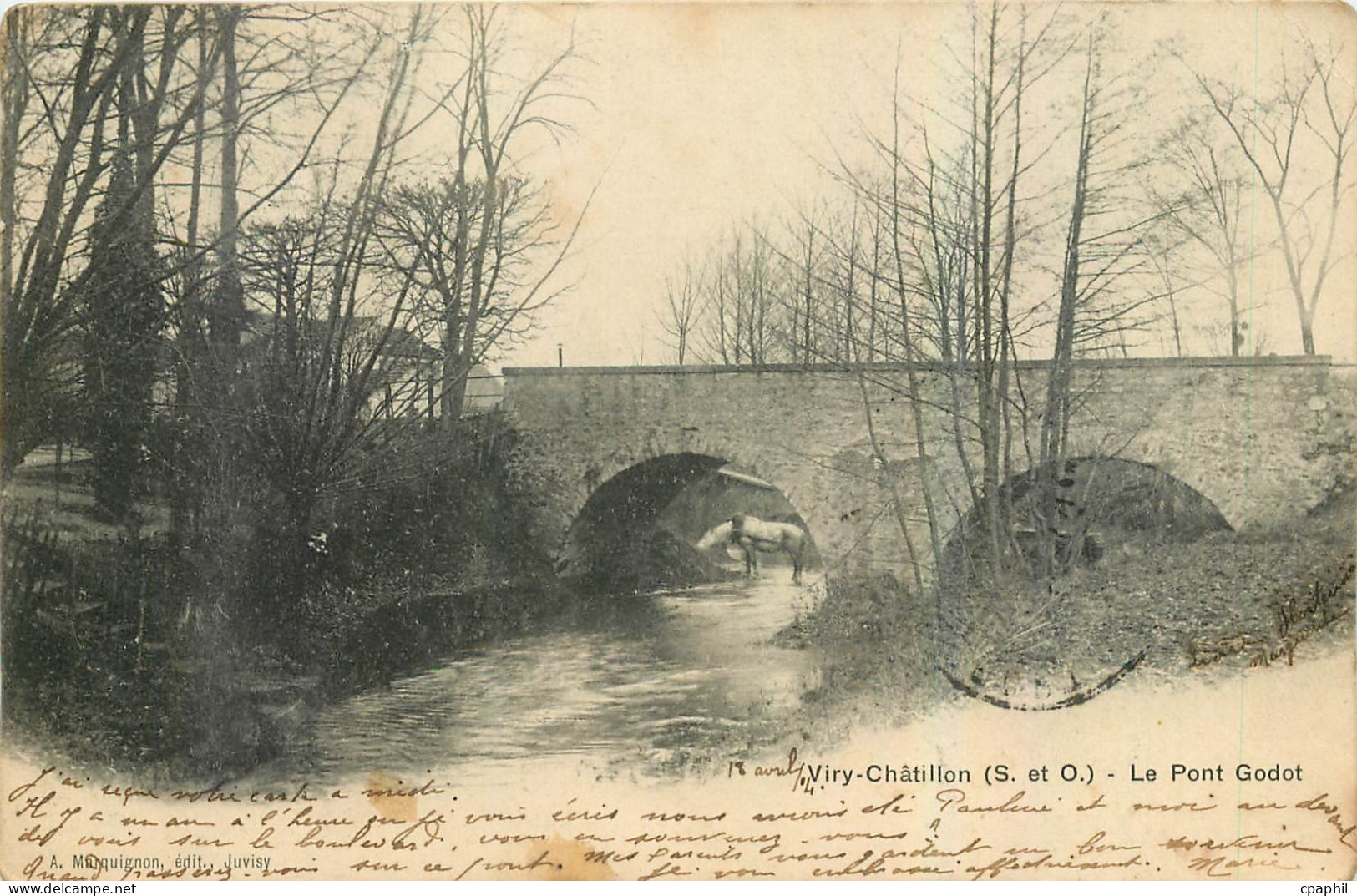CPA Viry Chatillon S et O S et O Le Pont Godot