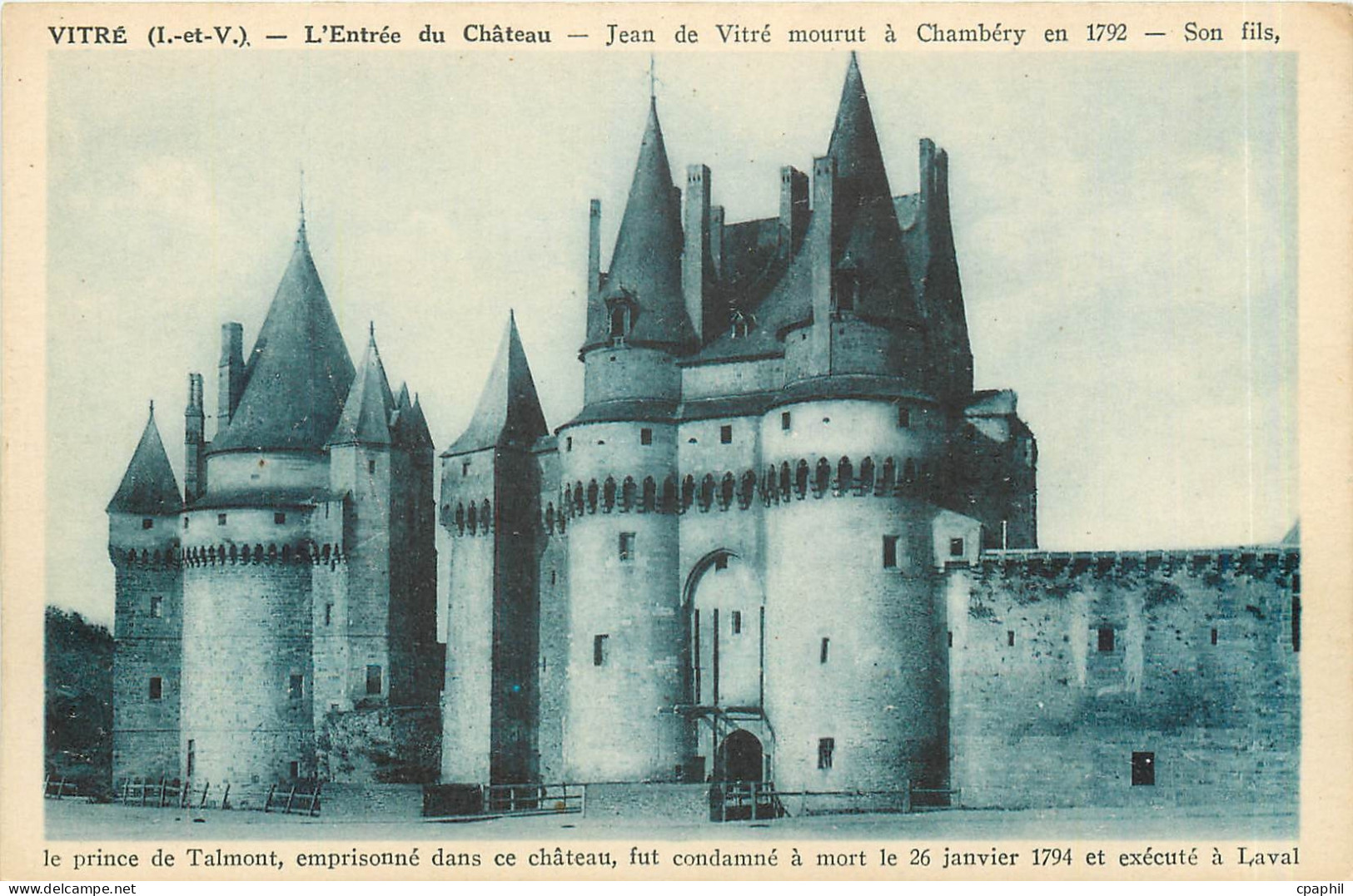 CPA Vitre L et V L'entree du Chateau